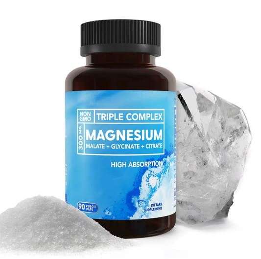 Triple Magnesium Complex | 300mg of Magnesium Glycinate, Malate, & Citrate for Muscles, Nerves, & Energy